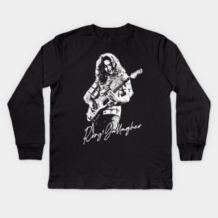 Rory Gallagher / Vintage Look Fanart Design Kids Long Sleeve T-Shirt